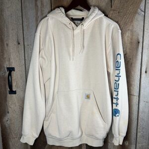 Carhartt Men's Loose Fit Midweight Logo Sleeve Graphic Hoodie Size M